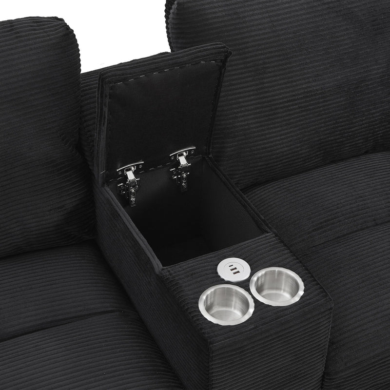 Modern U-Shaped Sectional Sofa With Storage Ottomans