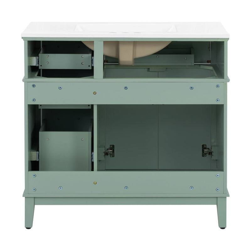 Modern Bathroom Vanity With Sink, Soft Close Doors, 4 Storage Drawers