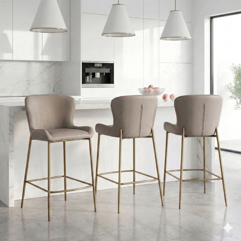 Modern Counter Stool With Upholstered Seat
