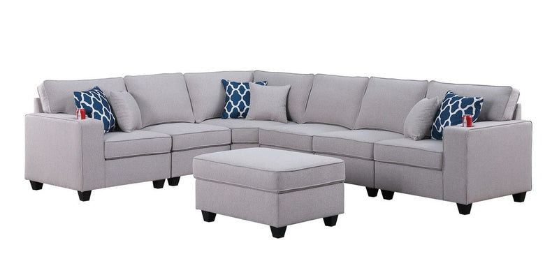 Cooper - Comfort Sectional Sofa With Ottomans And Cupholder