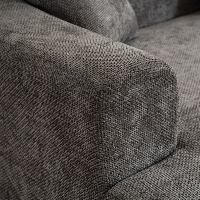 Modern Style Ultra Smooth Curved Sofa With 3 Pillows
