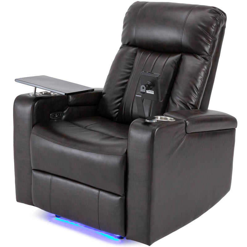 Power Recliner & Storage Arms, Cupholders, Swivel Tray Table And Cell Phone Stand