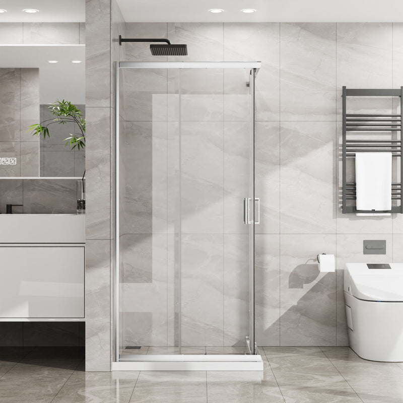 Square Corner Shower Enclosure, Adjustable Frame