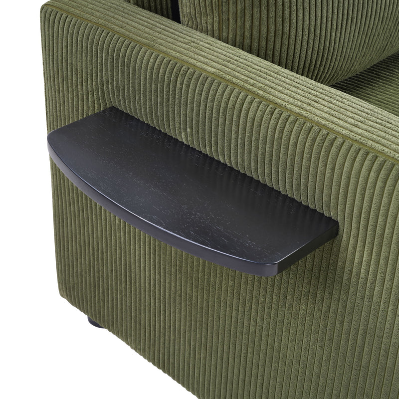 Sleeper Sofa With Foldable Mattress, USB Ports, Side Table & Storage Pocket