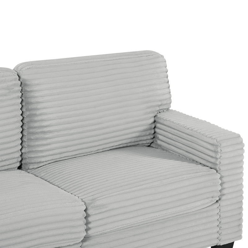 Upholstered U-Shaped Sectional Sofa With Movable Ottoman And Side Storage Pockets