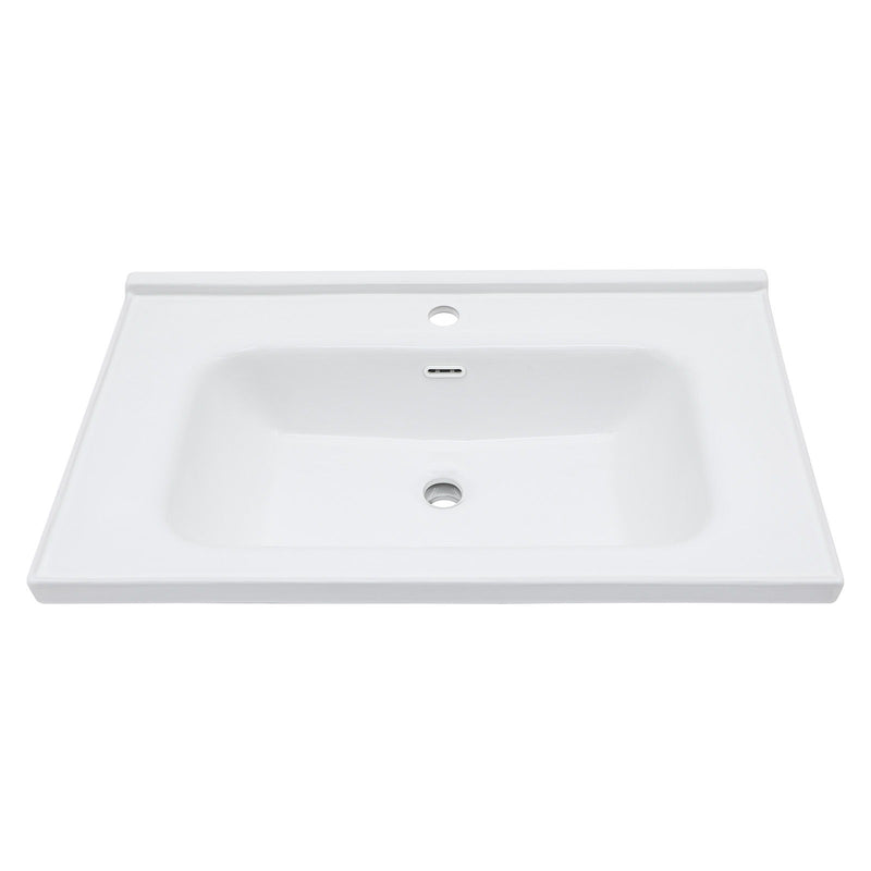 Modern Rectangular Vanity Top With Overflow For Bathroom