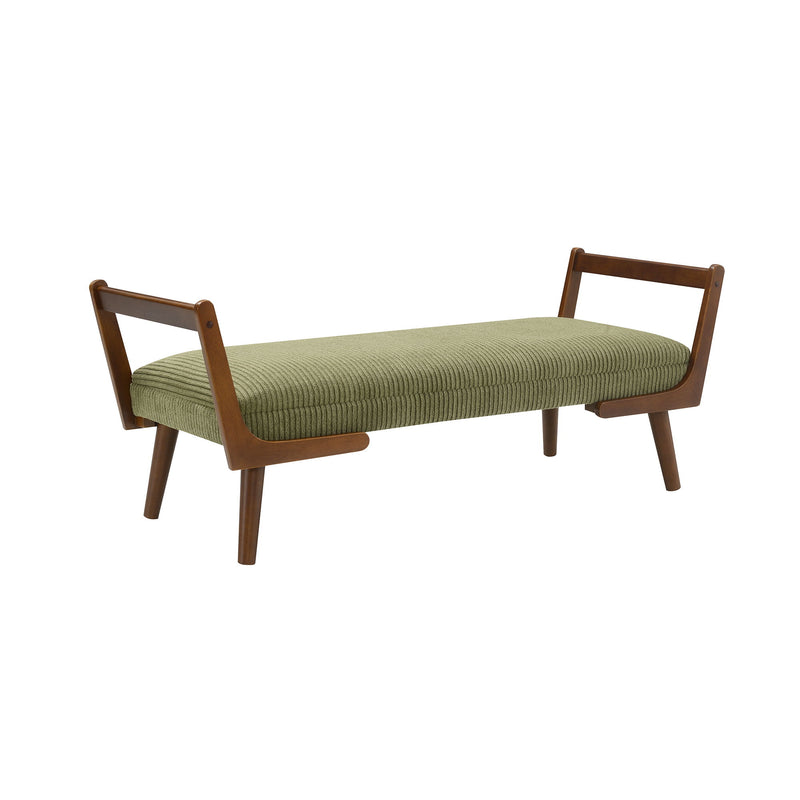 Mid-Century Bench With Wood Legs