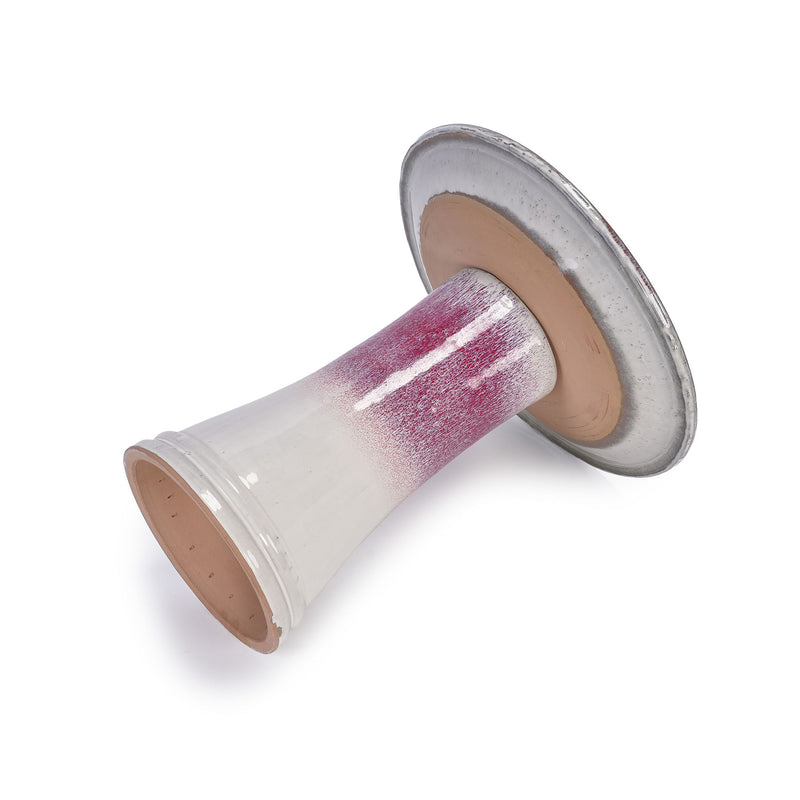 Birdbath For Patio, Garden - White / Pink