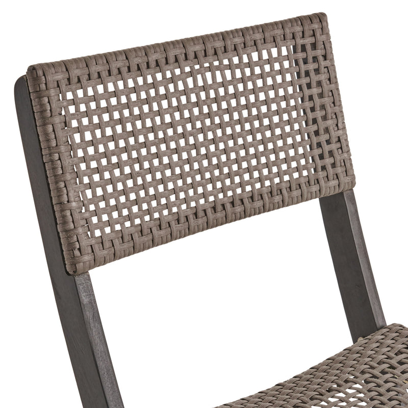 Bistro Foldable Chair With Wicker Backrest