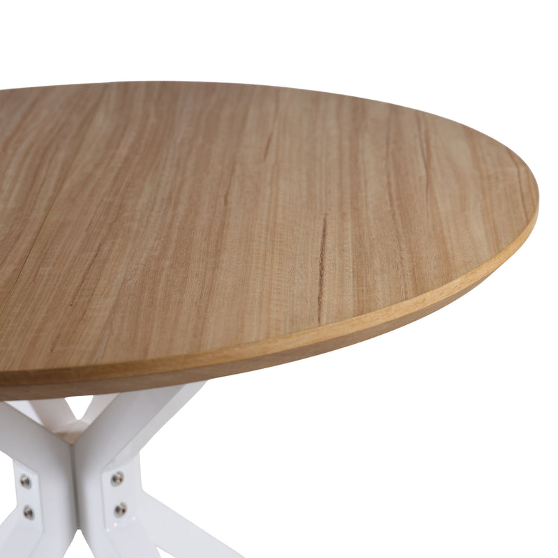 Pedestal Table For Living Room - White / Light Oak