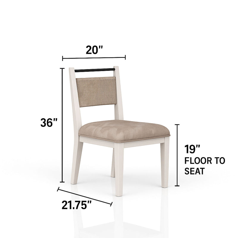 Rope Back Chair - Beige / Carmel