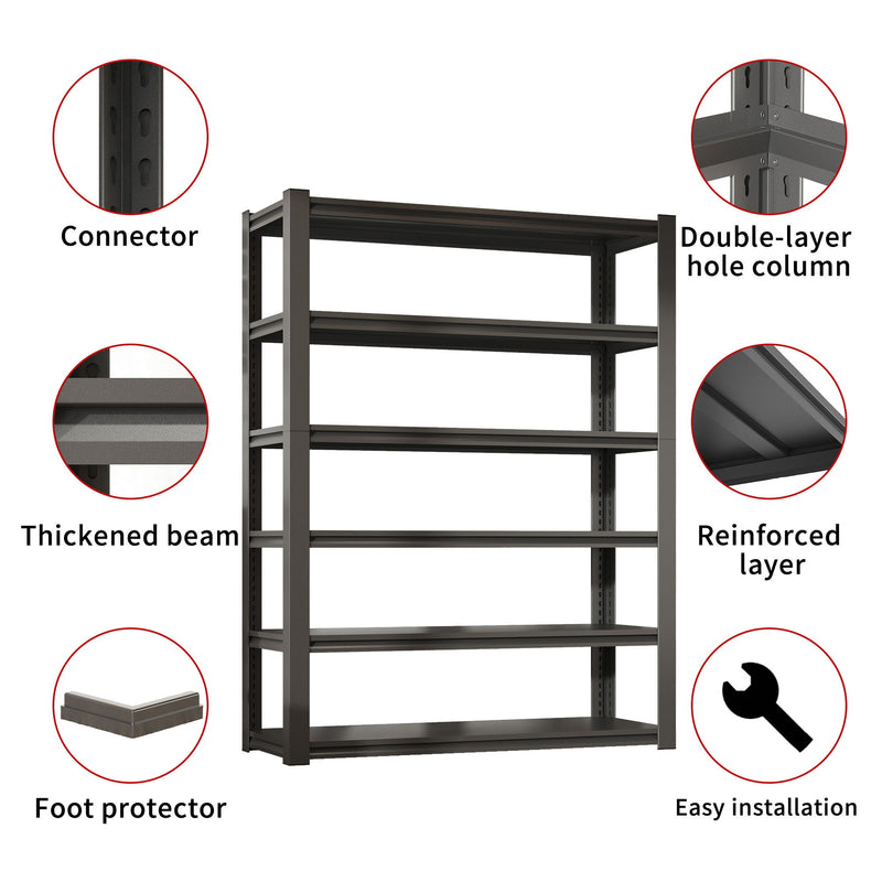 Industrial Heavy Duty Metal Garage Shelving Unit, Adjustable Storage Rack