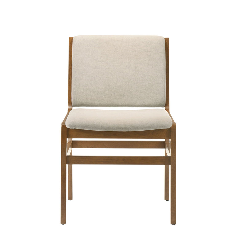 Contemporary Dining Chair Set Upholstered Fabric With Rubberwood Frame