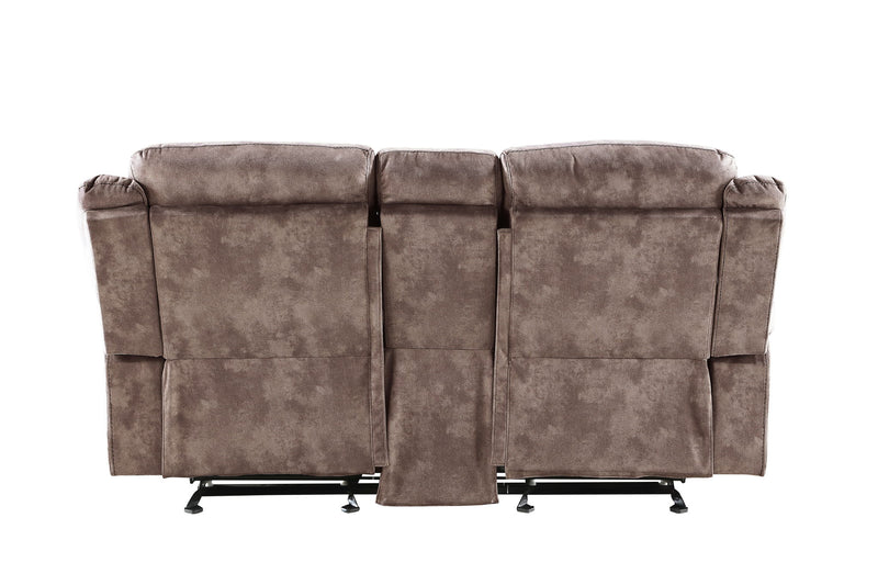 Zubaida - Two Tone Recliner Loveseat With USB Port Console