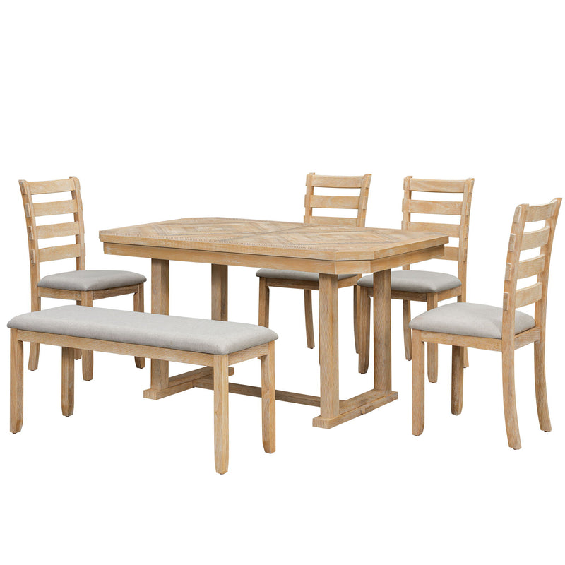 6 Piece Dining Table Set With Ergonomic Seating