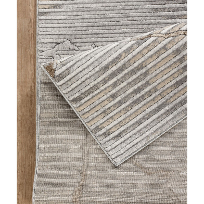 Geometrix - 5'3" X 7'3" Area Rug With Geometric, 3D Effect - Ivory / Gray