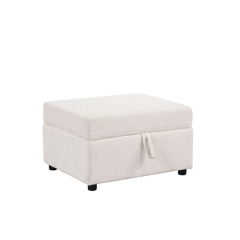 Sectional Sofa Convertible Pull-Out Bed With Storage Ottoman & USB Ports