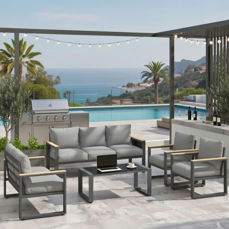 Modern Outdoor Sofa Set With Coffee Table