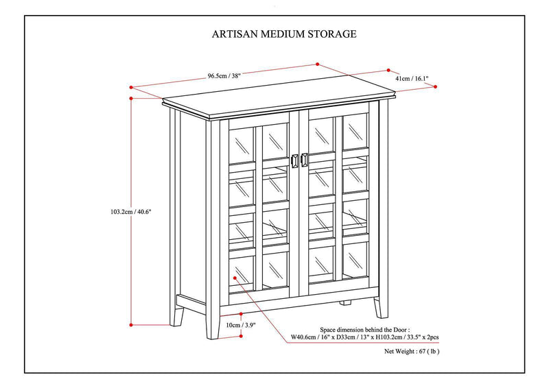 Artisan - Handcrafted Medium Storage Cabinet