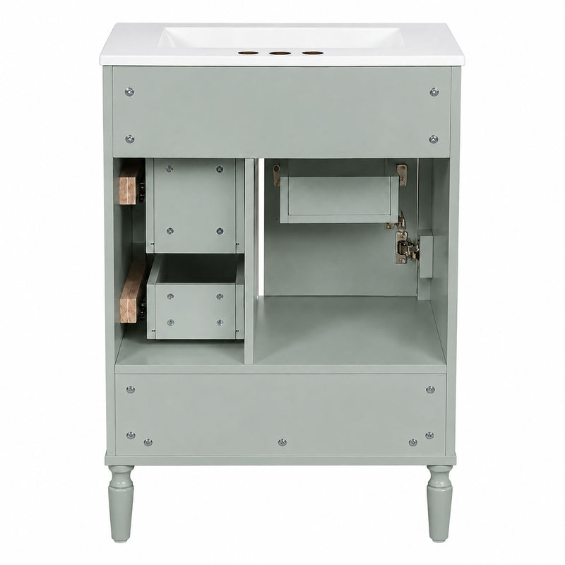 Modern Bathroom Vanity With Sink, Soft Close Doors, 3 Drawers