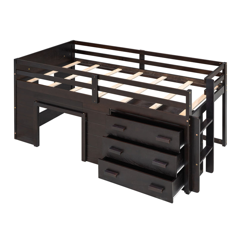 Loft Bed With Cabinet And Shelf