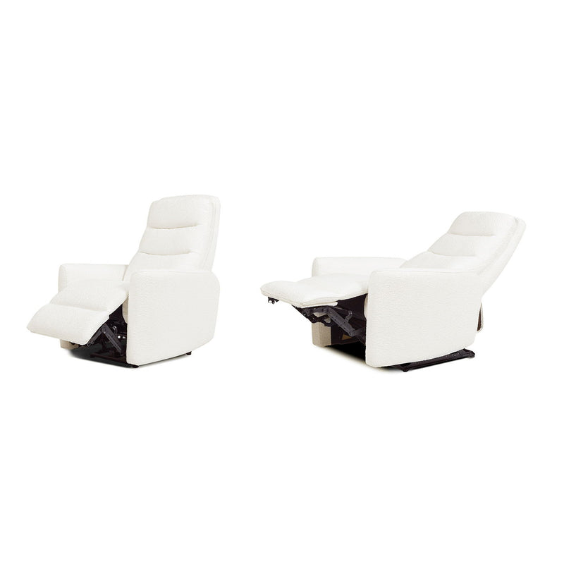 Bloomy - High Back Power Recliner Motion Chair - Chiffon White