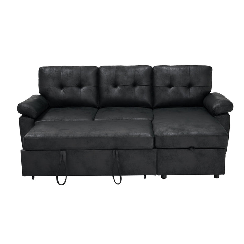 Convertible Sectional Sofa Bed With Pull Out Sleeper And Storage