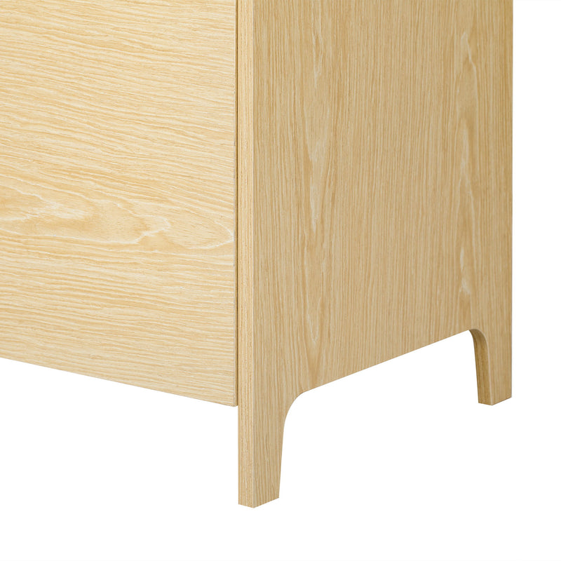 Furniture Style Multi Use Natural Cat Litter Box House With Flip Down Door - Natural