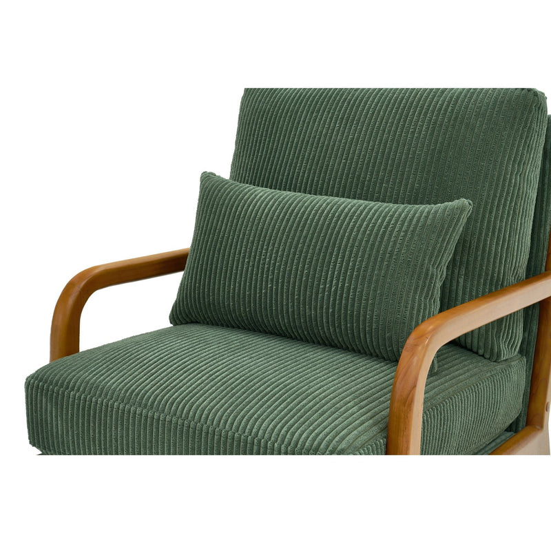 Upholstered Armchair With Back Support Pillow