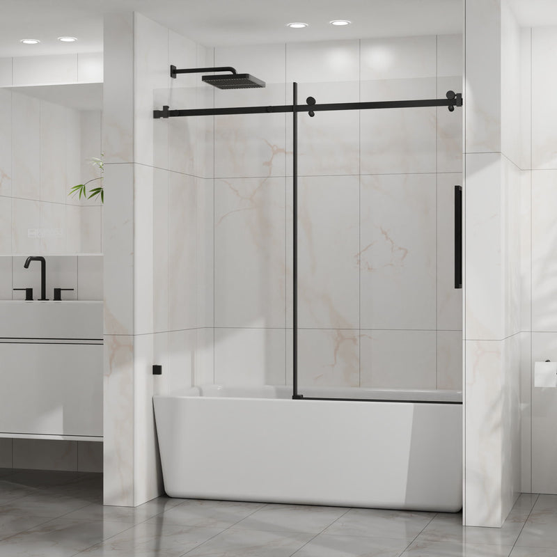 Frameless Tub Sliding Shower Door With Easy Clean Coating