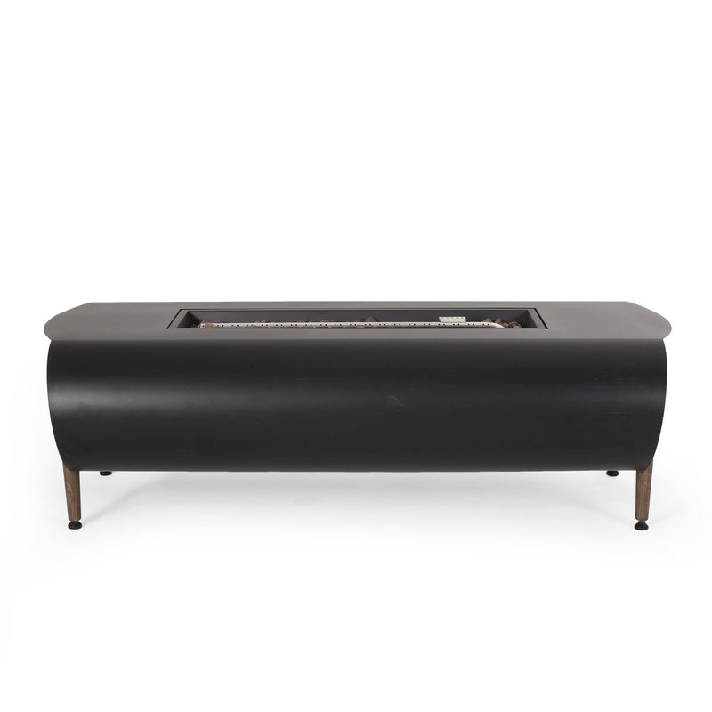 Vernon - Rectangle Fire Pit 50, 000 Btu - Dark Gray