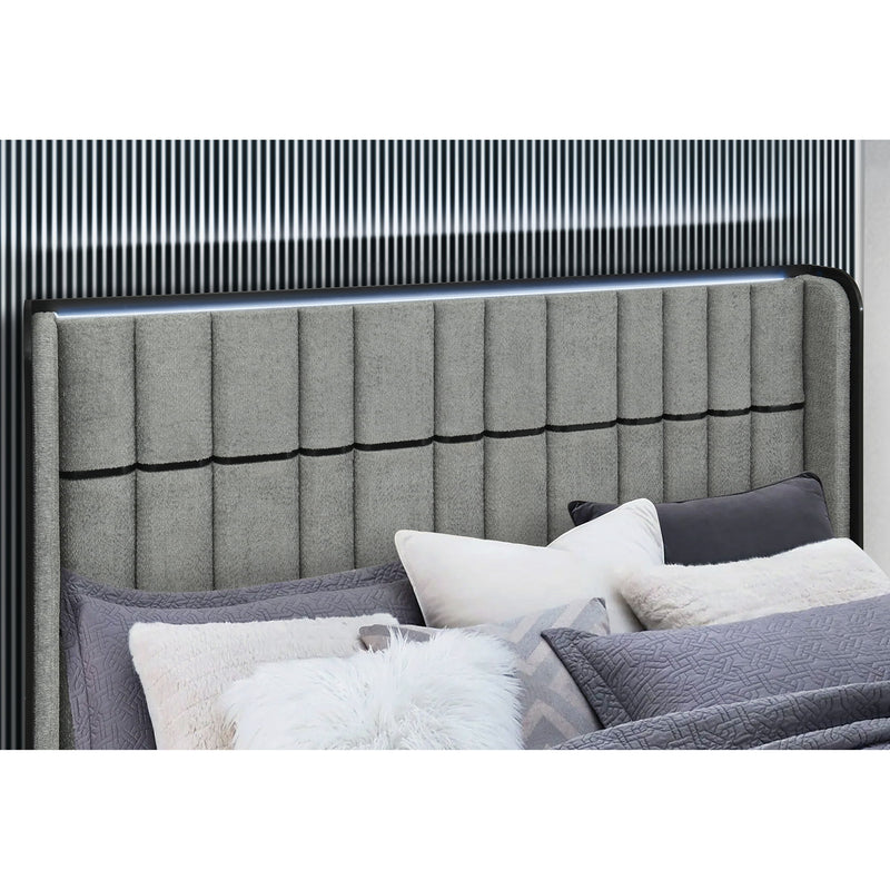 Isaiah - Bed With TV Lift-LED Speakers And Fireplace