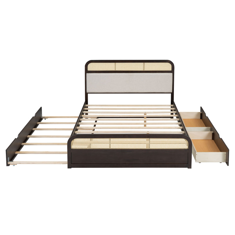 Platform Bed With Trundle And 2 Drawers