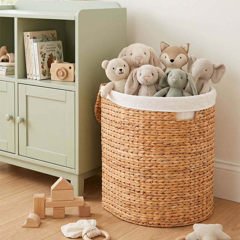 Half Oval Laundry Hamper With Lid - Light Brown