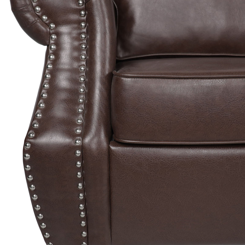 Contemporary 3 Seater Sofa With Nailhead Trim