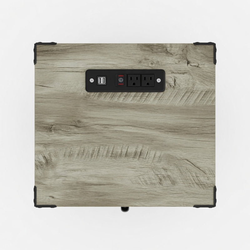 Farmhouse Nightstand, Charging Station & Storage