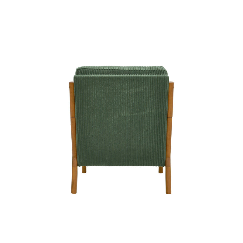 Upholstered Armchair With Back Support Pillow