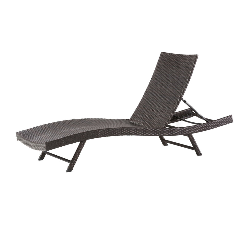 Kauai - Modern Style Wicker Chaise Lounge - Brown Multi