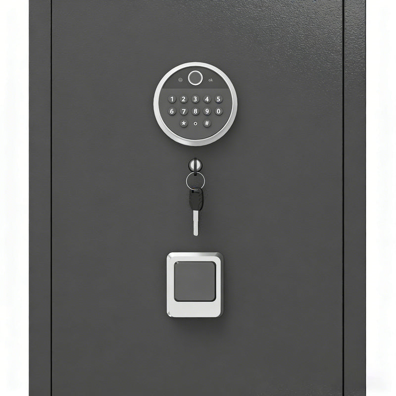 Rifle Safe, Biometric & Keypad Lock, Adjustable Gun Racks With Built In Alarm System