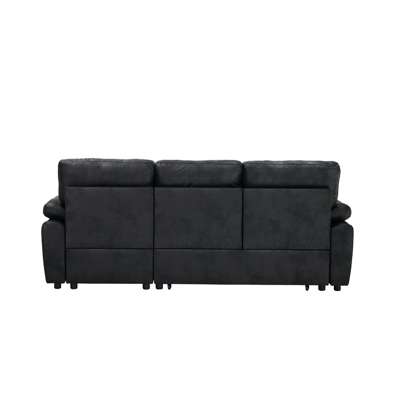 Convertible Sectional Sofa Bed With Pull Out Sleeper And Storage