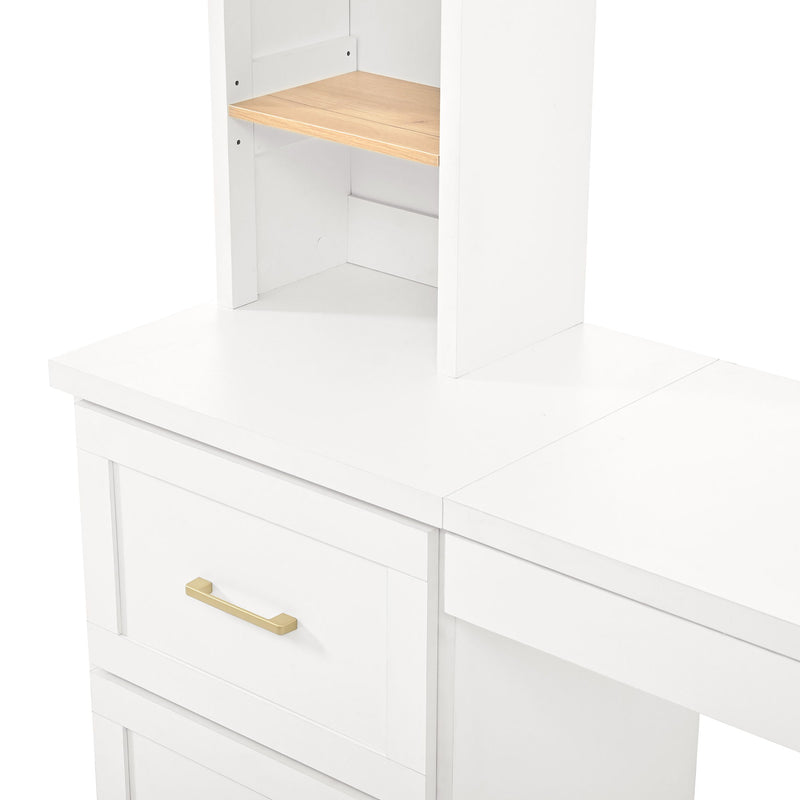 Computer Desk With Hutch, Workstation With Desk Grommet & Keyboard Tray