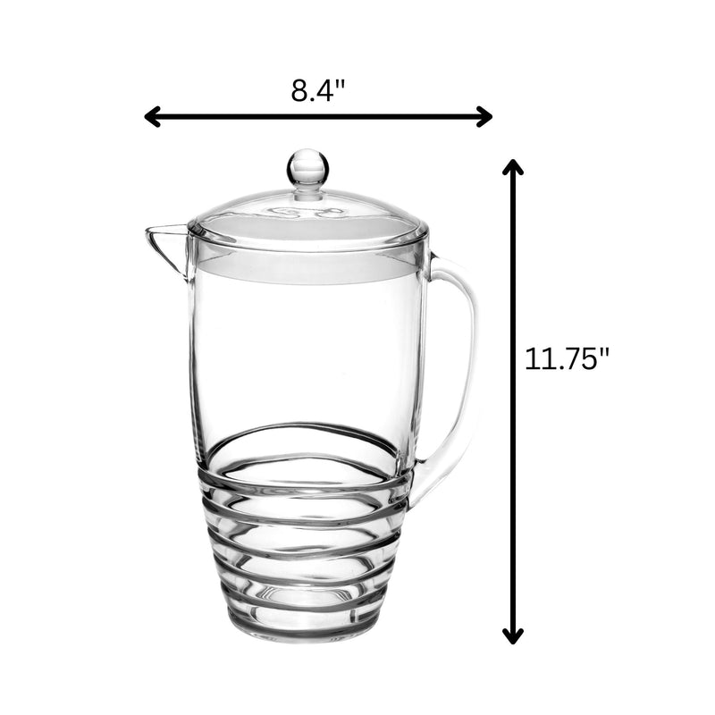 Swirl Unbreakable Plastic Water Pitcher With Lid And Spout