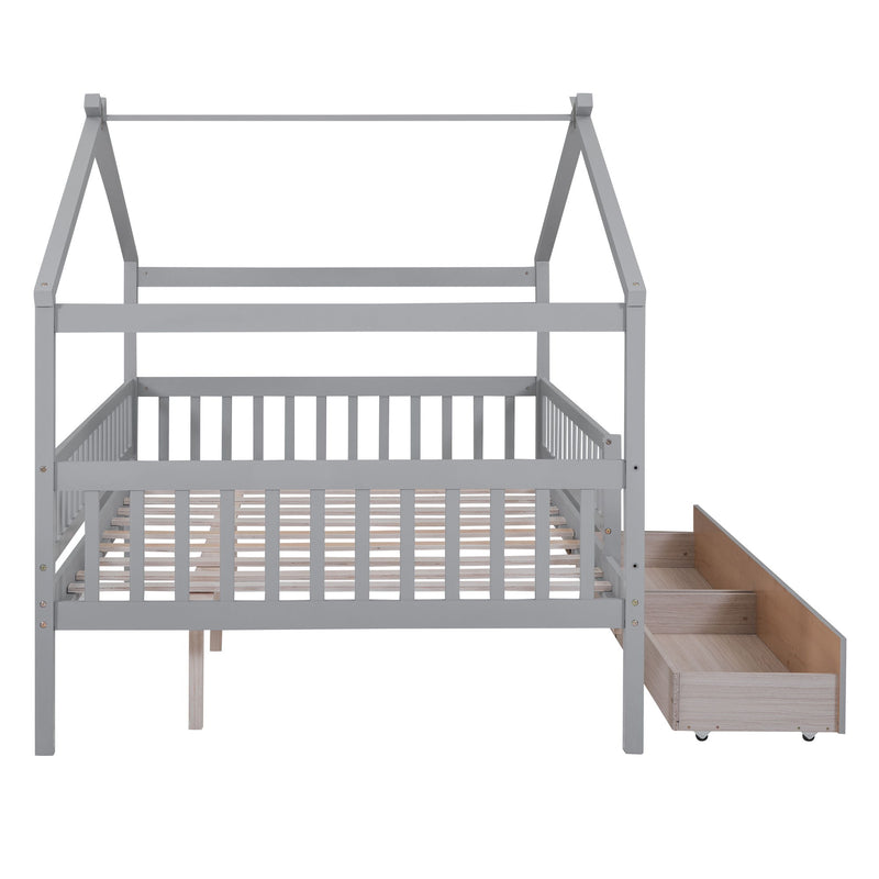 House Bed With 2 Drawers