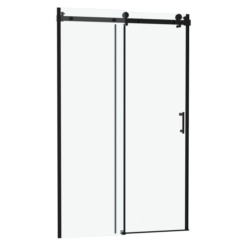 Modern Single Slide Shower Door, Tempered Glass, Stainless Steel Frame