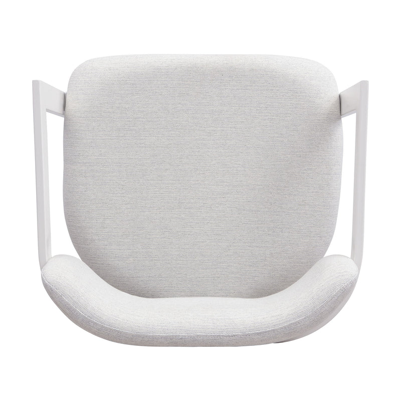 Upholstered Dining Armchairs (Set of 2) - Beige / White