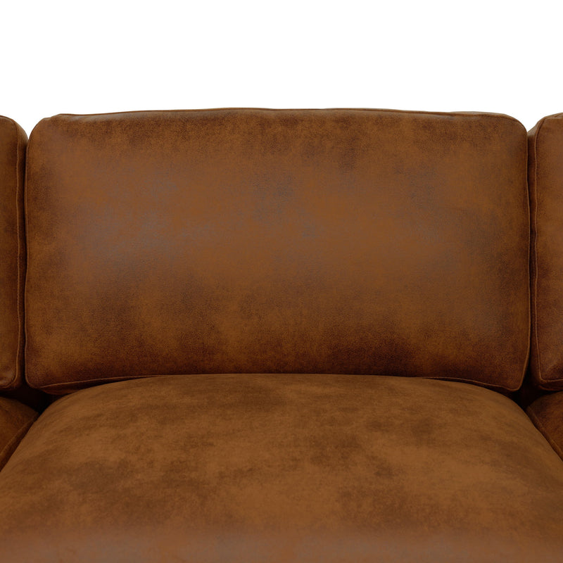 Modular Upholstered Sectional, Medium Firm Seat Cushion, Custom Configuration - Brown
