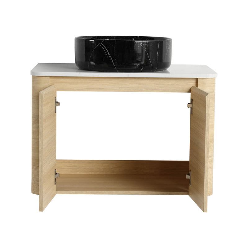 Mounted Bathroom Vanity & Art Sink & 2 Soft Close Doors