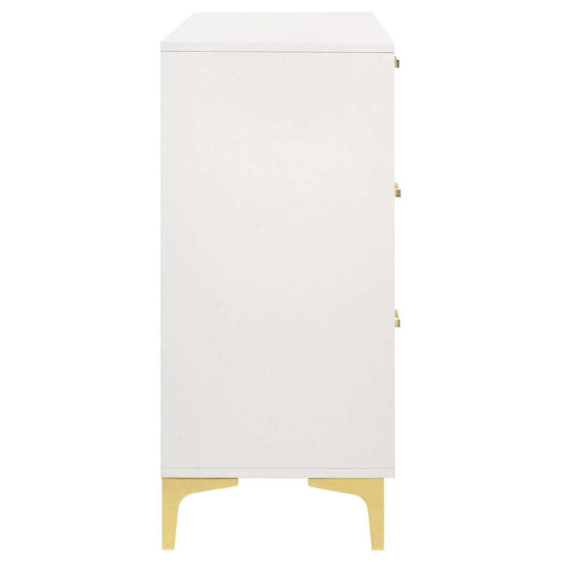 Karena - Rectangular 6 Drawer Dresser - White