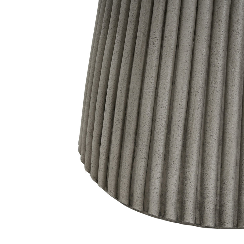 Modern Outdoor Lightweight Concrete Side Table With Hourglass Design - Light Gray