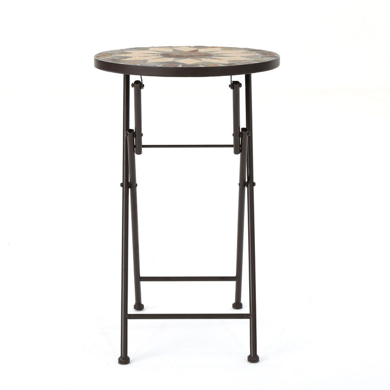 Silvester - End Table - Beige / Black